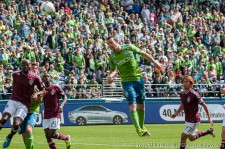 Zach Scott just misses in the 12th minute