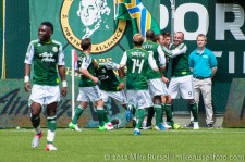 Sounders v Timbers: Horst celebrates