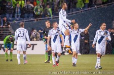 MLS Playoffs - Sounders v LA: Juninho jumps for joy