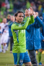 MLS Playoffs - Sounders v LA: Mauro Rosales thanks the fans