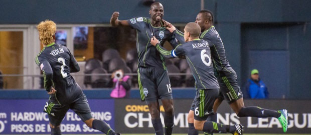 Seattle Sounders defeat Tigres UANL in CONCACAF Champions League Quarterfinal at CenturyLink Field in Seattle, Wash. on March 12, 2013. (Photo by Mike Russell)
